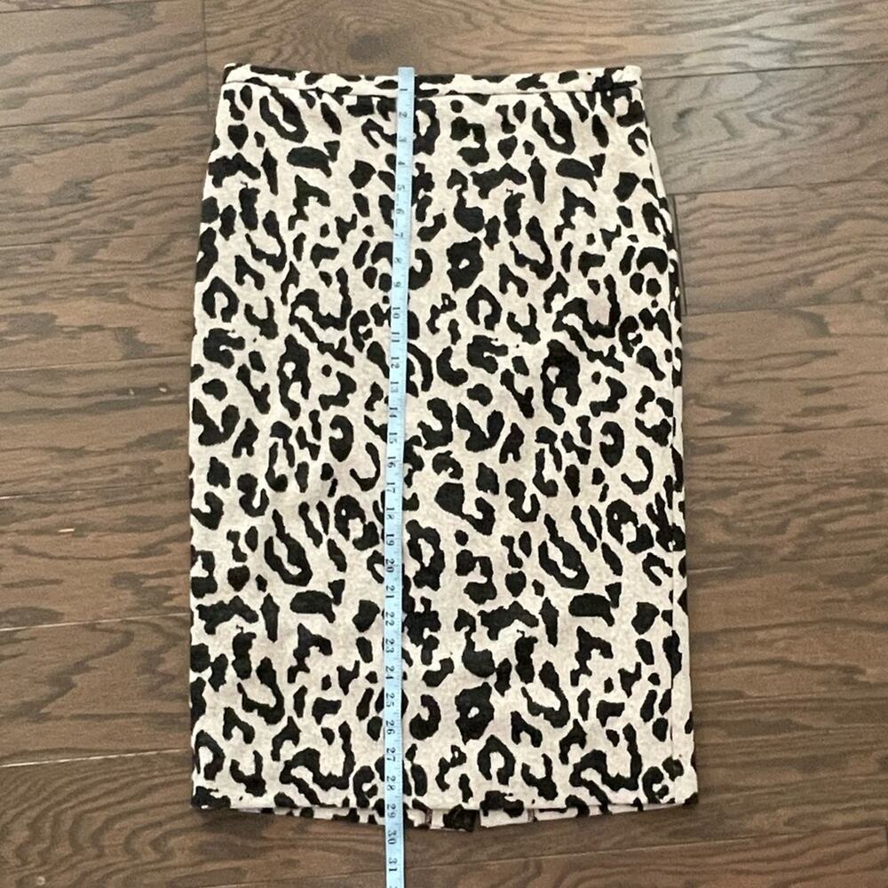 Iris Setlakwe Cheetah Leopard Print Wool Blend Pencil Midi Skirt Size 10 - Picture 5 of 9
